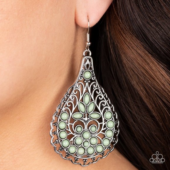 paparazzi Jewelry - Botanical Beauty - Green Earrings
